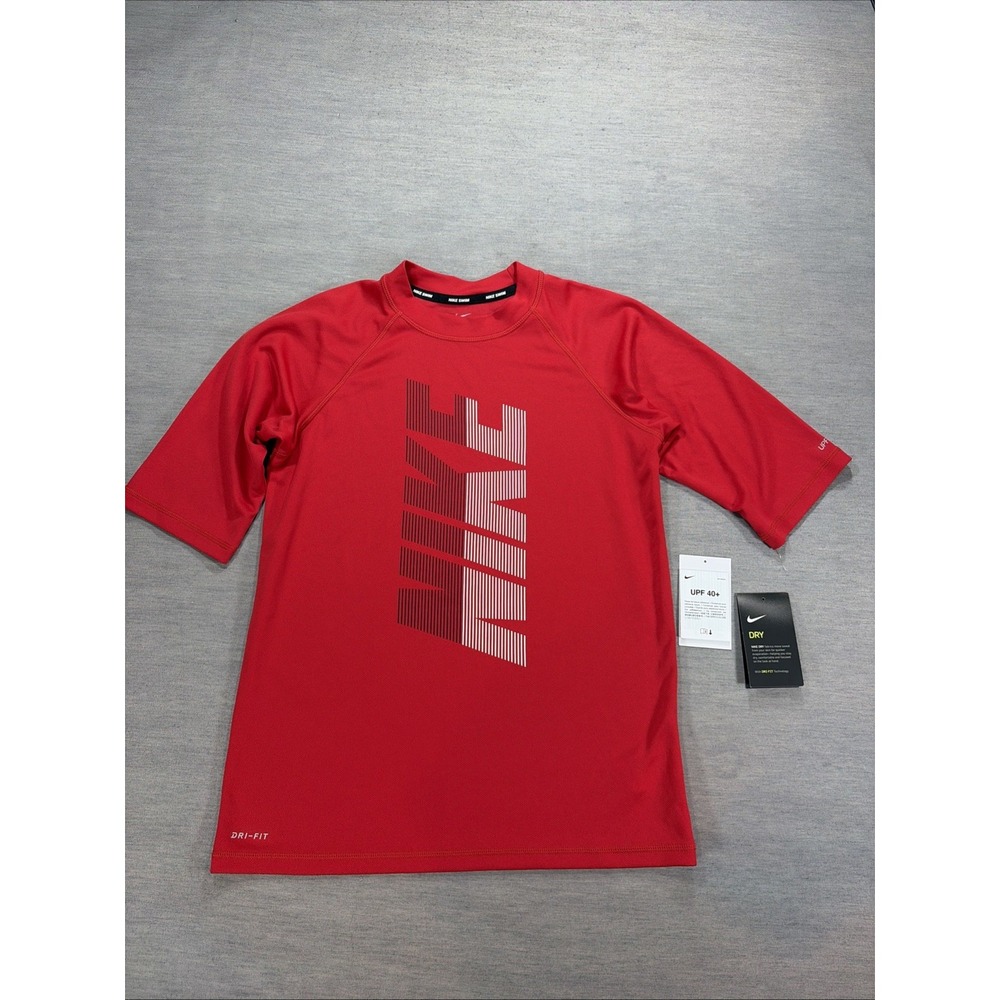 Nike Boy's Swim Hydroguard Essential Dri-FIT UV Top EH6 Red Size XL NWOT